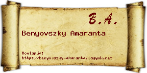 Benyovszky Amaranta névjegykártya